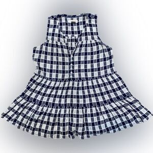 Pilcro and the Letterpress Anthropologie Neve Tiered Blouse Size XS Navy White